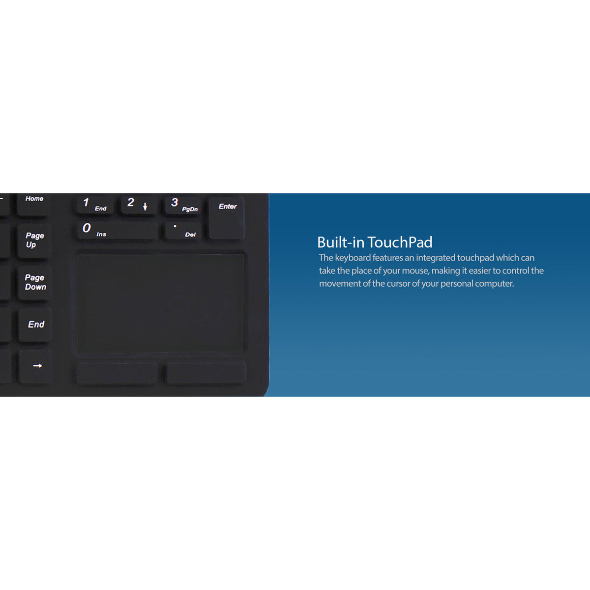 Adesso Wired USB Antimicrobial Waterproof Silicone Touchpad Computer - 6