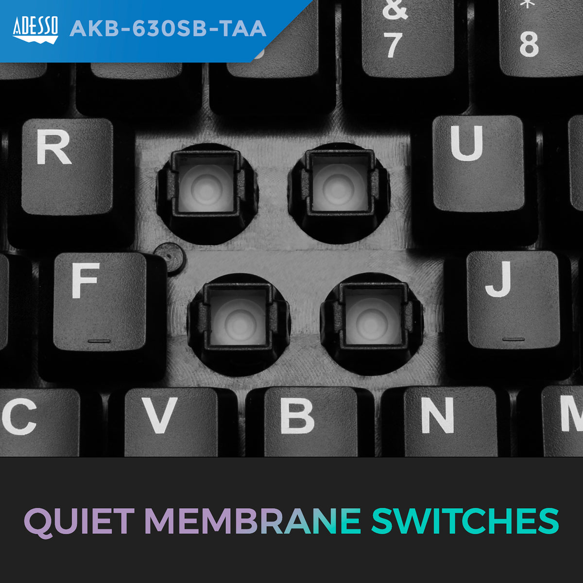 Adesso Wired USB Antimicrobial Desktop Keyboard - 7