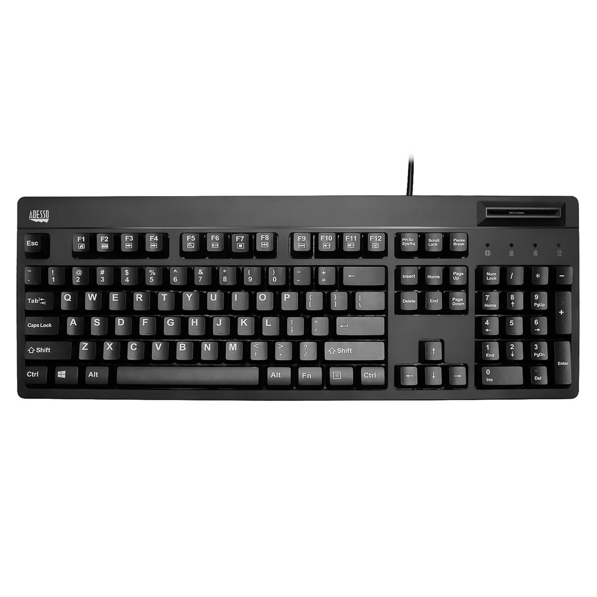 Adesso Wired USB Antimicrobial Desktop Keyboard - 10