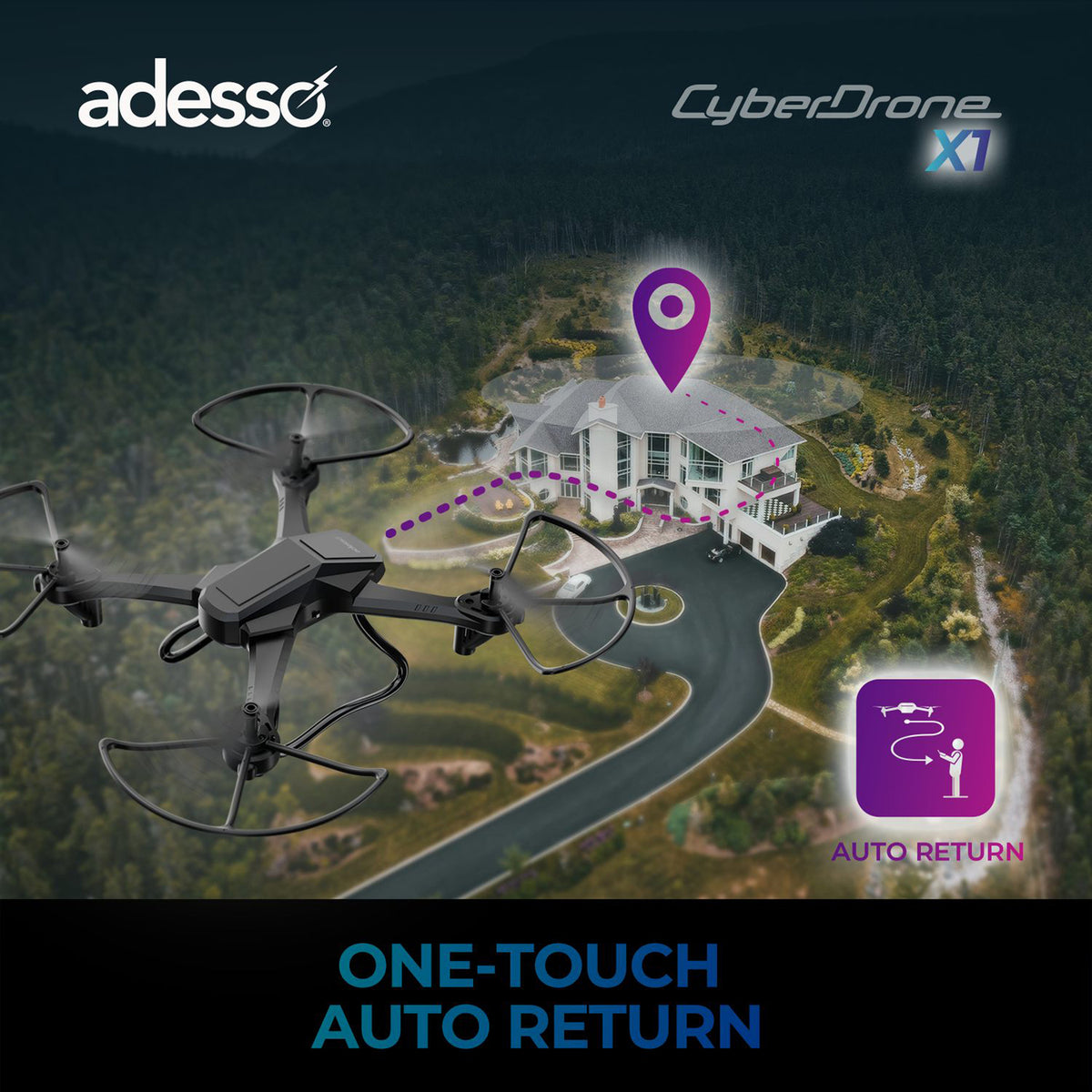 Adesso CyberDrone X1 CyberDrone X1 720p Entry-Level Drone - 2