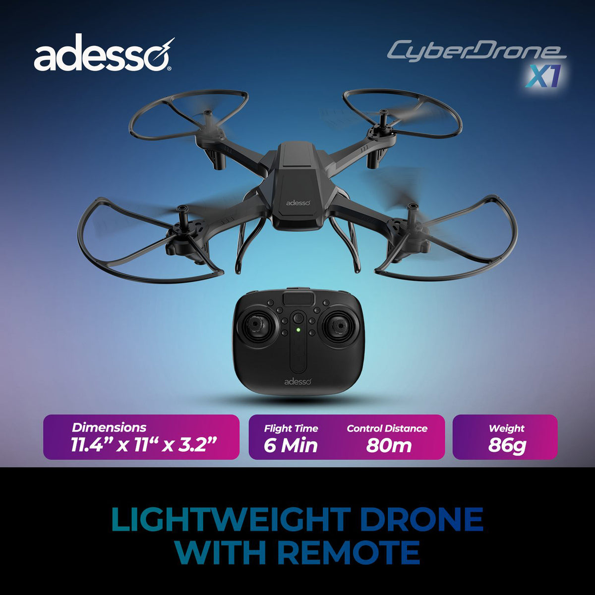 Adesso CyberDrone X1 CyberDrone X1 720p Entry-Level Drone - 5