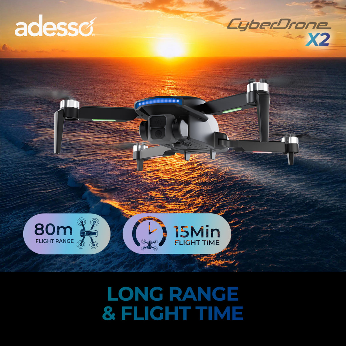 Adesso CyberDrone X2 CyberDrone X2 1080p Drone - 2