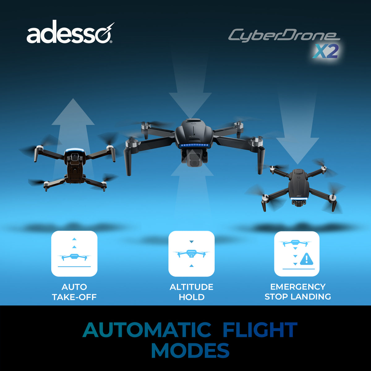 Adesso CyberDrone X2 CyberDrone X2 1080p Drone - 3