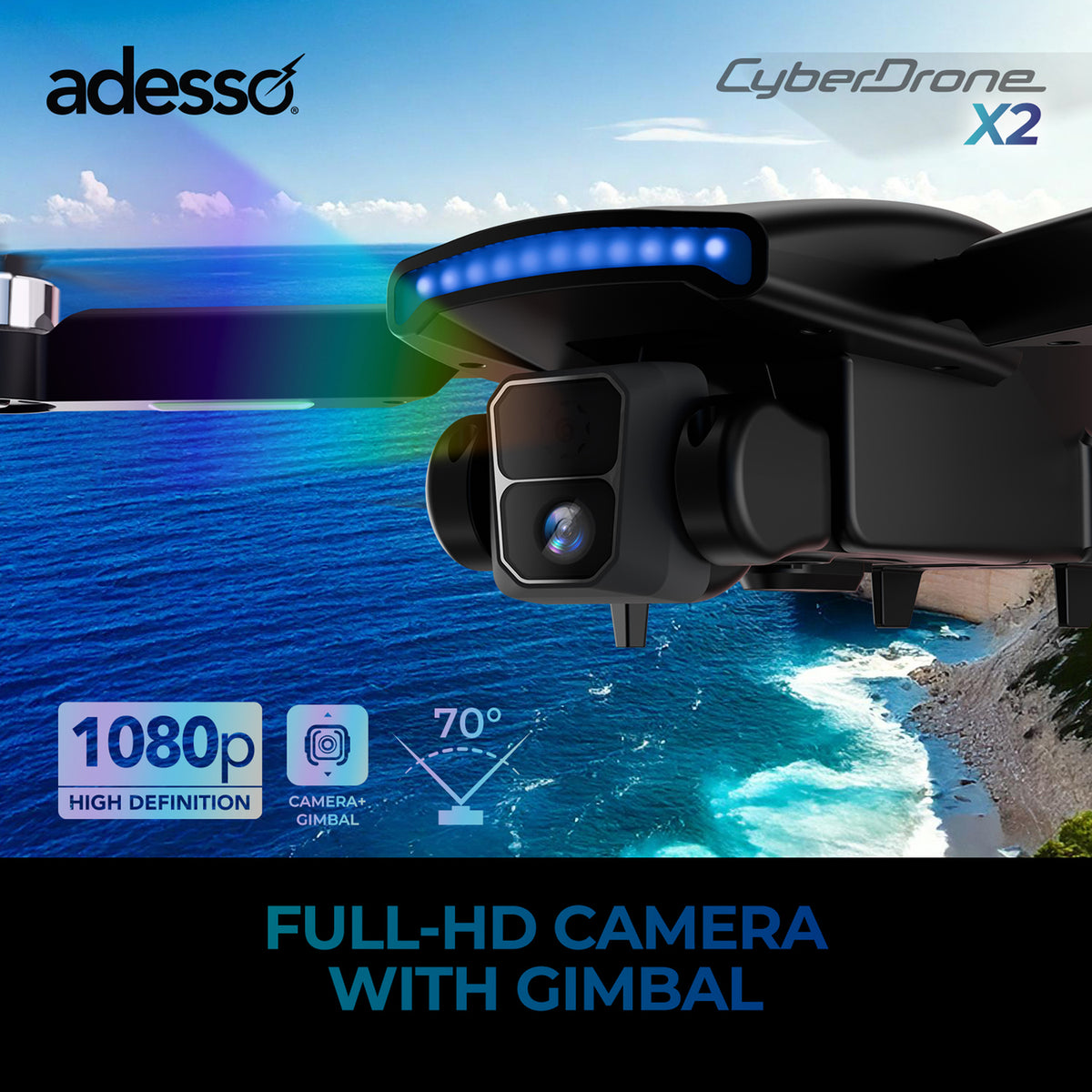 Adesso CyberDrone X2 CyberDrone X2 1080p Drone - 5