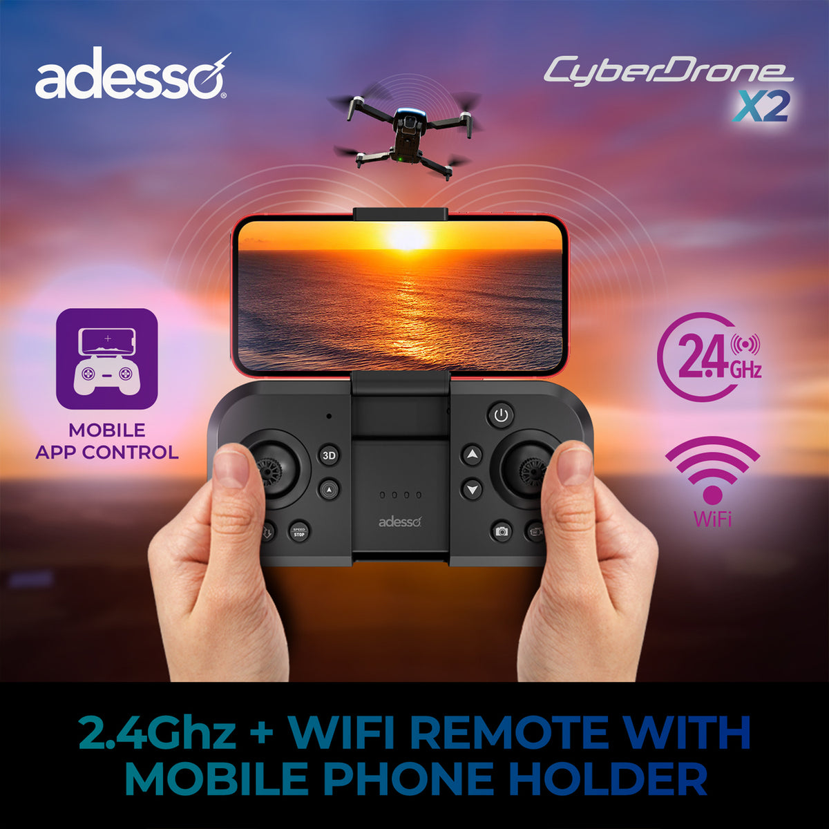 Adesso CyberDrone X2 CyberDrone X2 1080p Drone - 6
