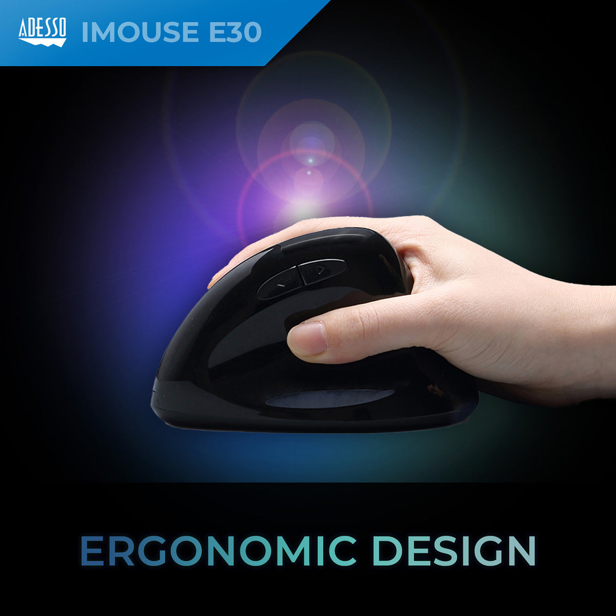 Adesso iMouse E30 Wireless Vertical Ergonomic Right-Handed Mouse - 2