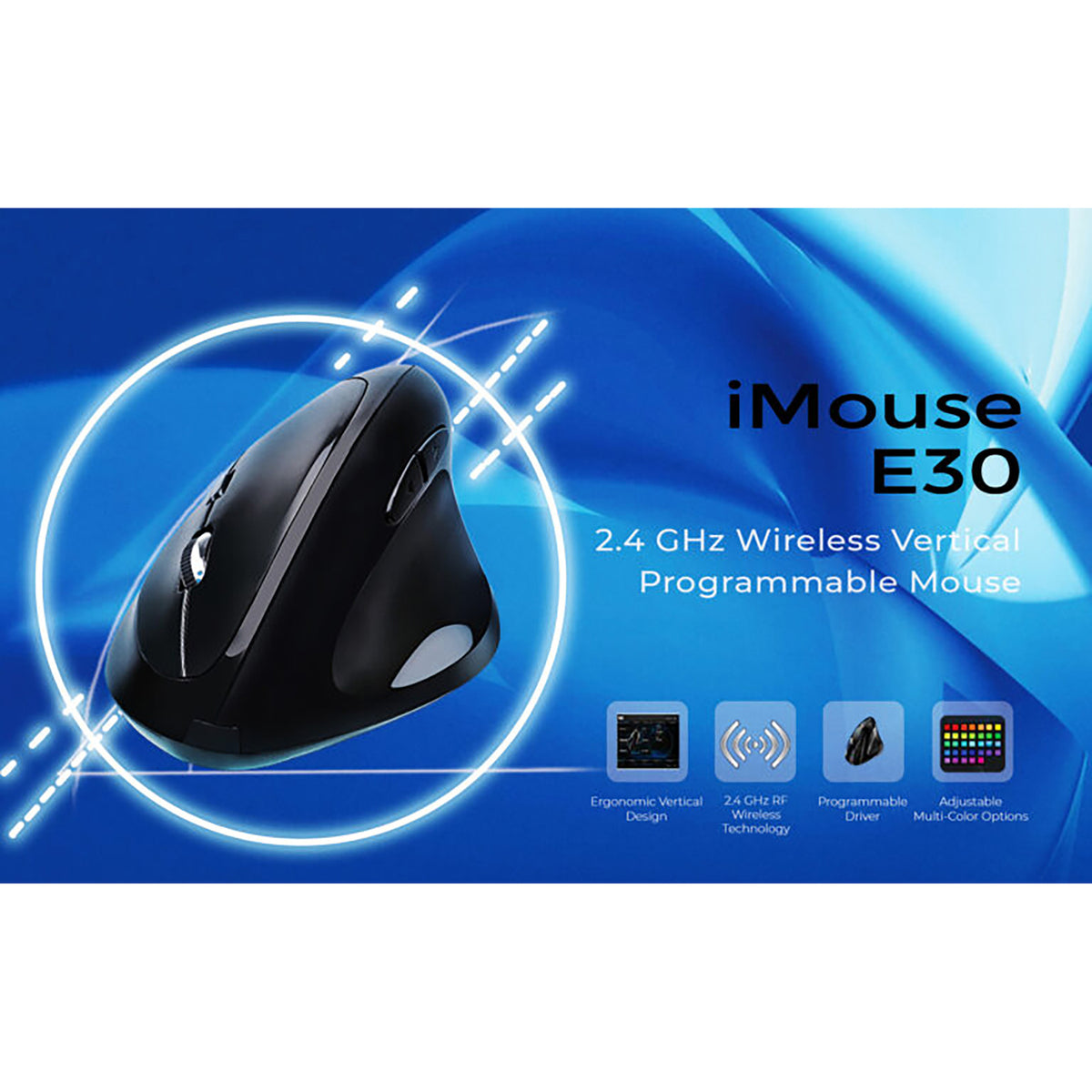 Adesso iMouse E30 Wireless Vertical Ergonomic Right-Handed Mouse - 8