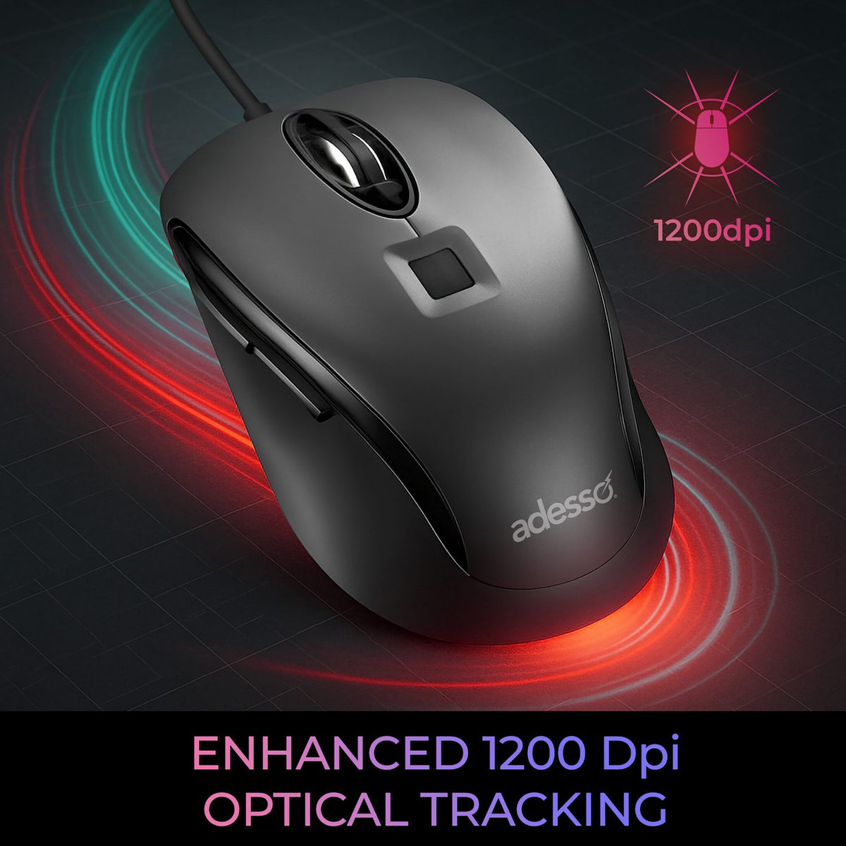 Adesso iMouse F1-TAA Wired USB Computer Mouse - 3