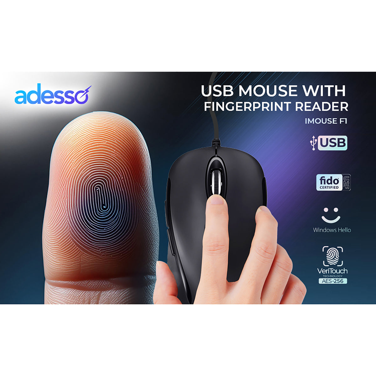 Adesso iMouse F1-TAA Wired USB Computer Mouse - 8