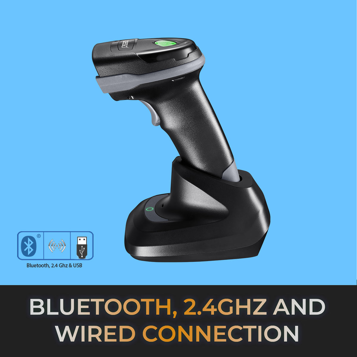 Adesso NuScan 3000 Bluetooth/2.4-GHz/USB-Wired 2D Handheld Barcode Scanner - 6