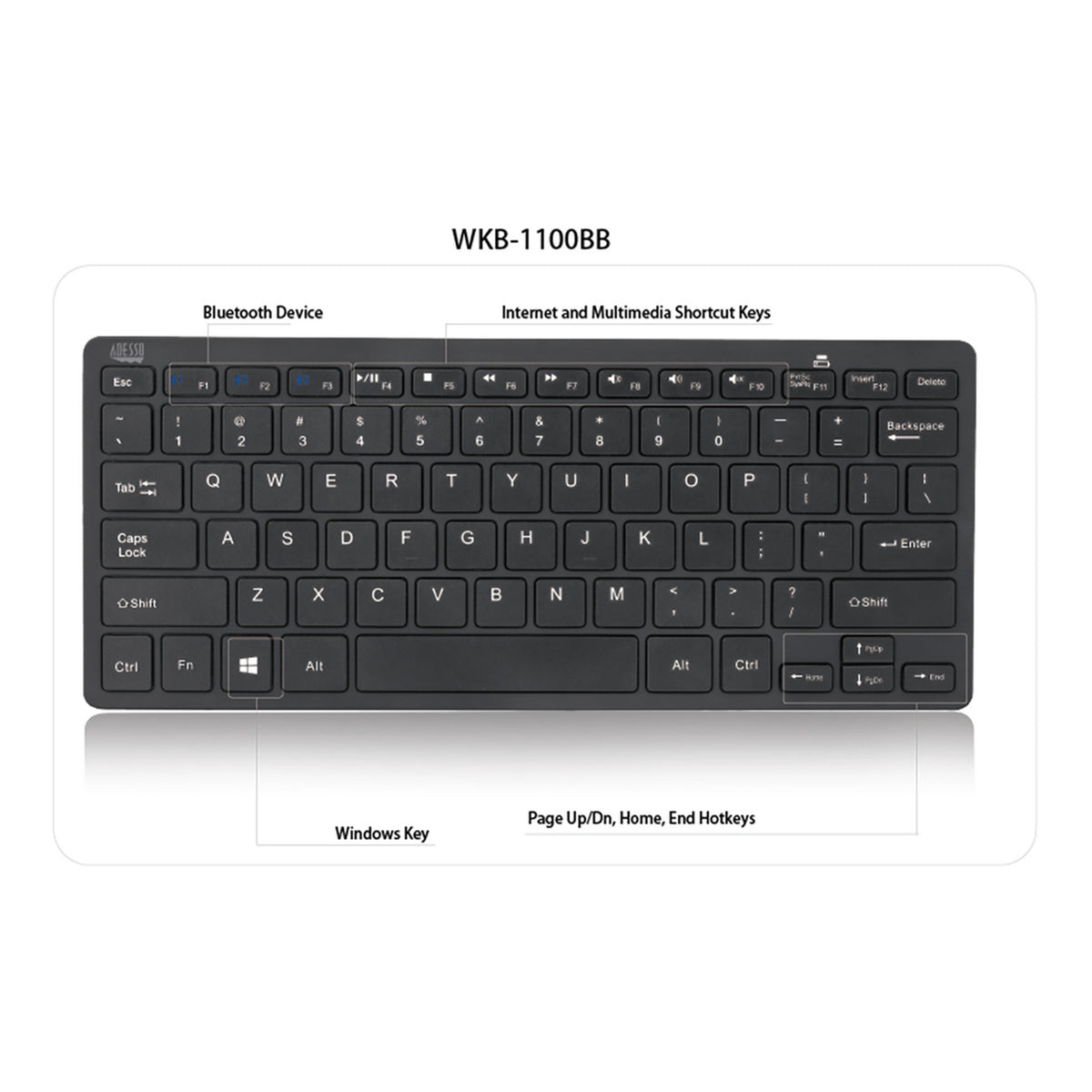 Adesso Bluetooth SlimTouch Computer Keyboard - 6