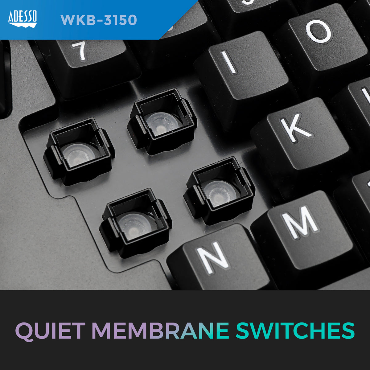 Adesso 2.4-GHz Wireless TruForm Ergonomic Computer Keyboard - 5