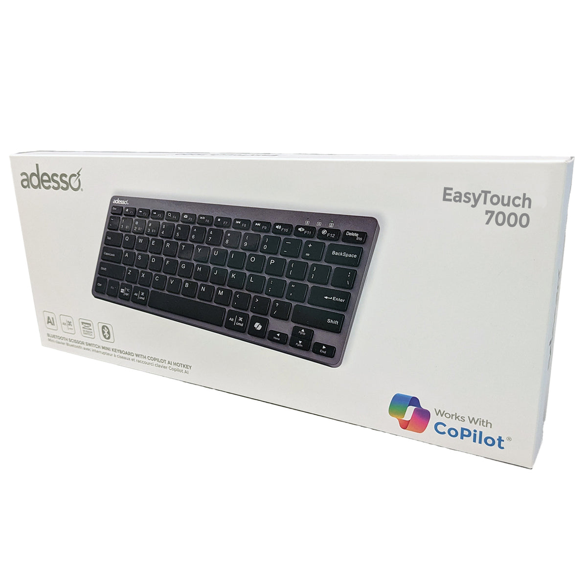 Adesso EasyTouch 7000 Bluetooth Multi-Device Keyboard - 3