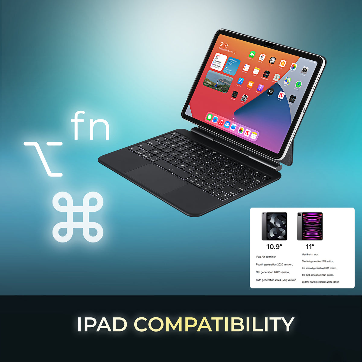 Adesso EasyTouch Folio 7010 Bluetooth Keyboard for iPad Pro 11 In. and - 3