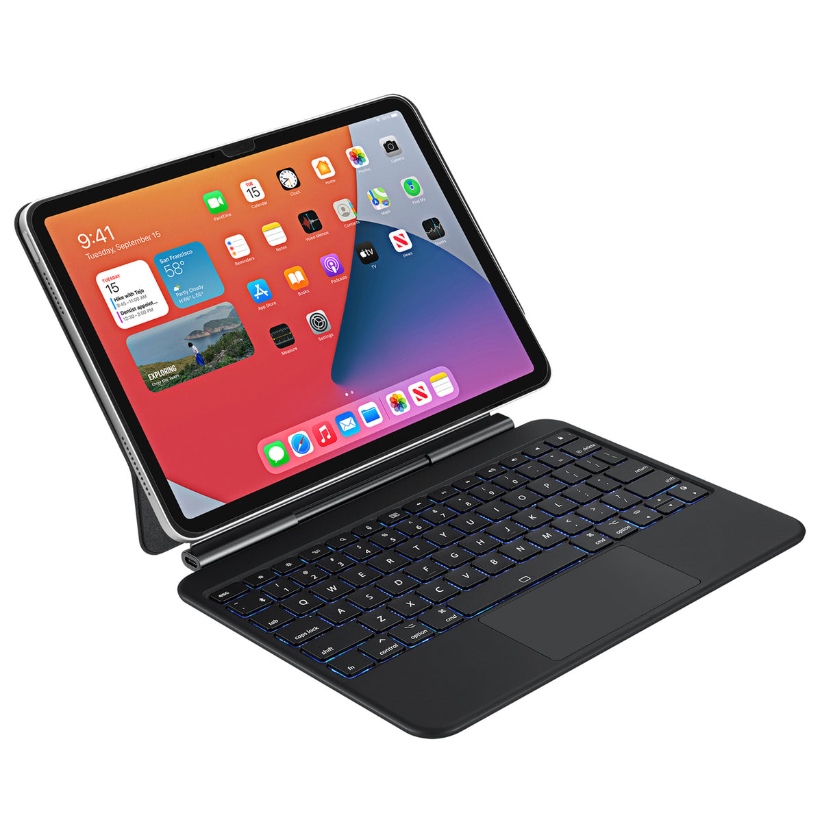 Adesso EasyTouch Folio 7010 Bluetooth Keyboard for iPad Pro 11 In. and - 10