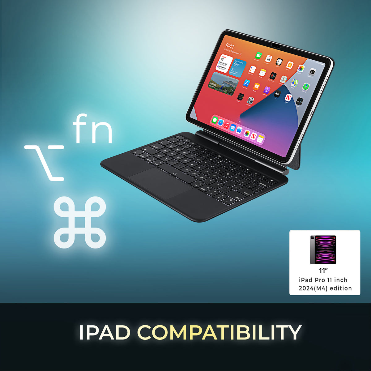 Adesso EasyTouch Folio 7050 Bluetooth Keyboard for iPad Pro 11 In. - 3