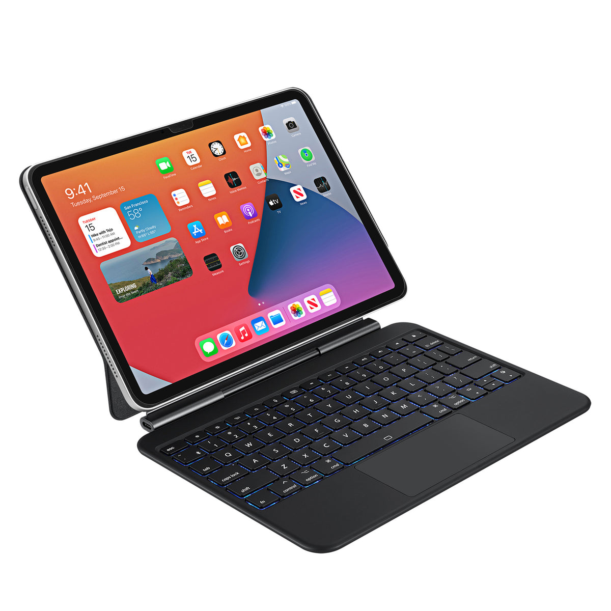 Adesso EasyTouch Folio 7050 Bluetooth Keyboard for iPad Pro 11 In. - 10