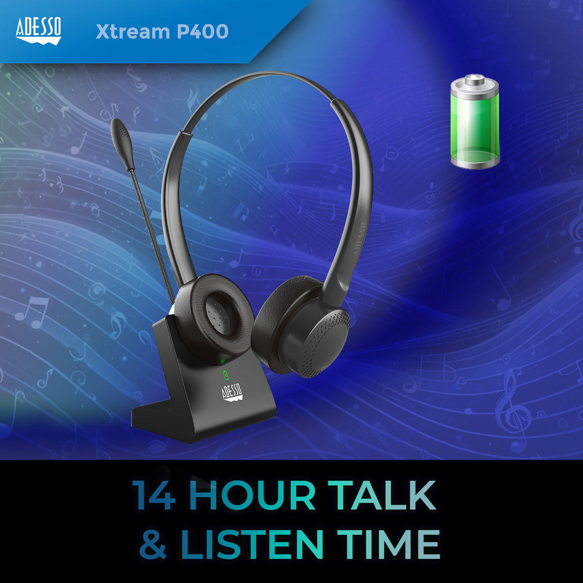 Adesso Xtream P400 Bluetooth Headset - 7