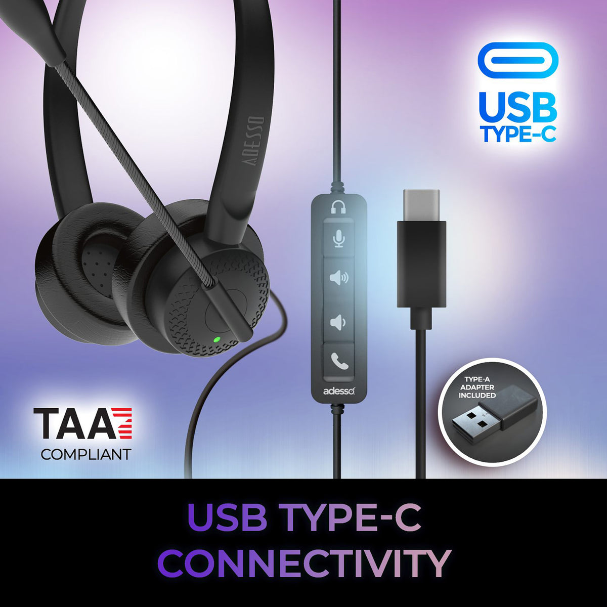 Adesso Xtream P4T-TAA Push-to-Talk Headset - 2