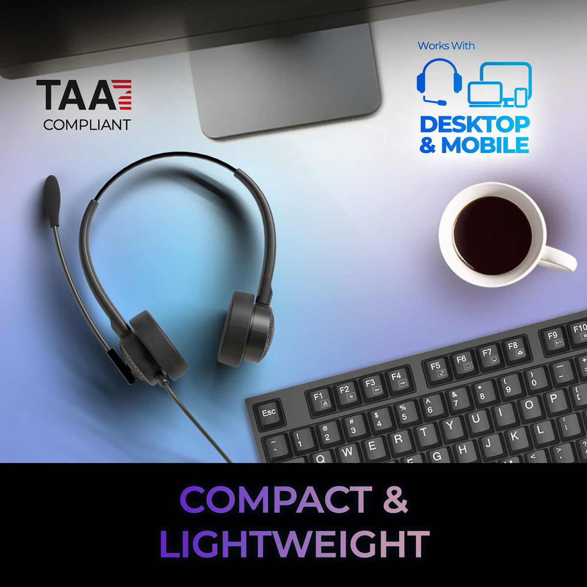 Adesso Xtream P4T-TAA Push-to-Talk Headset - 4