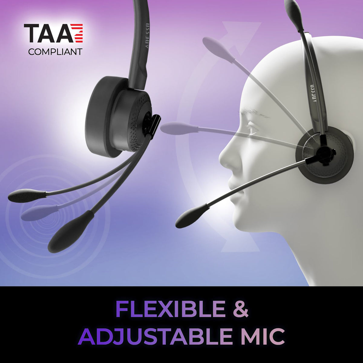 Adesso Xtream P4T-TAA Push-to-Talk Headset - 6