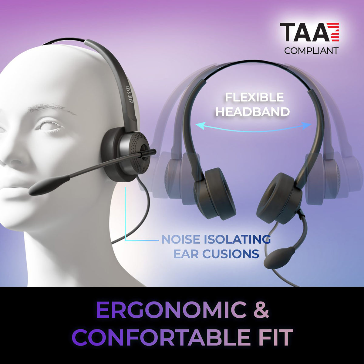 Adesso Xtream P4T-TAA Push-to-Talk Headset - 7