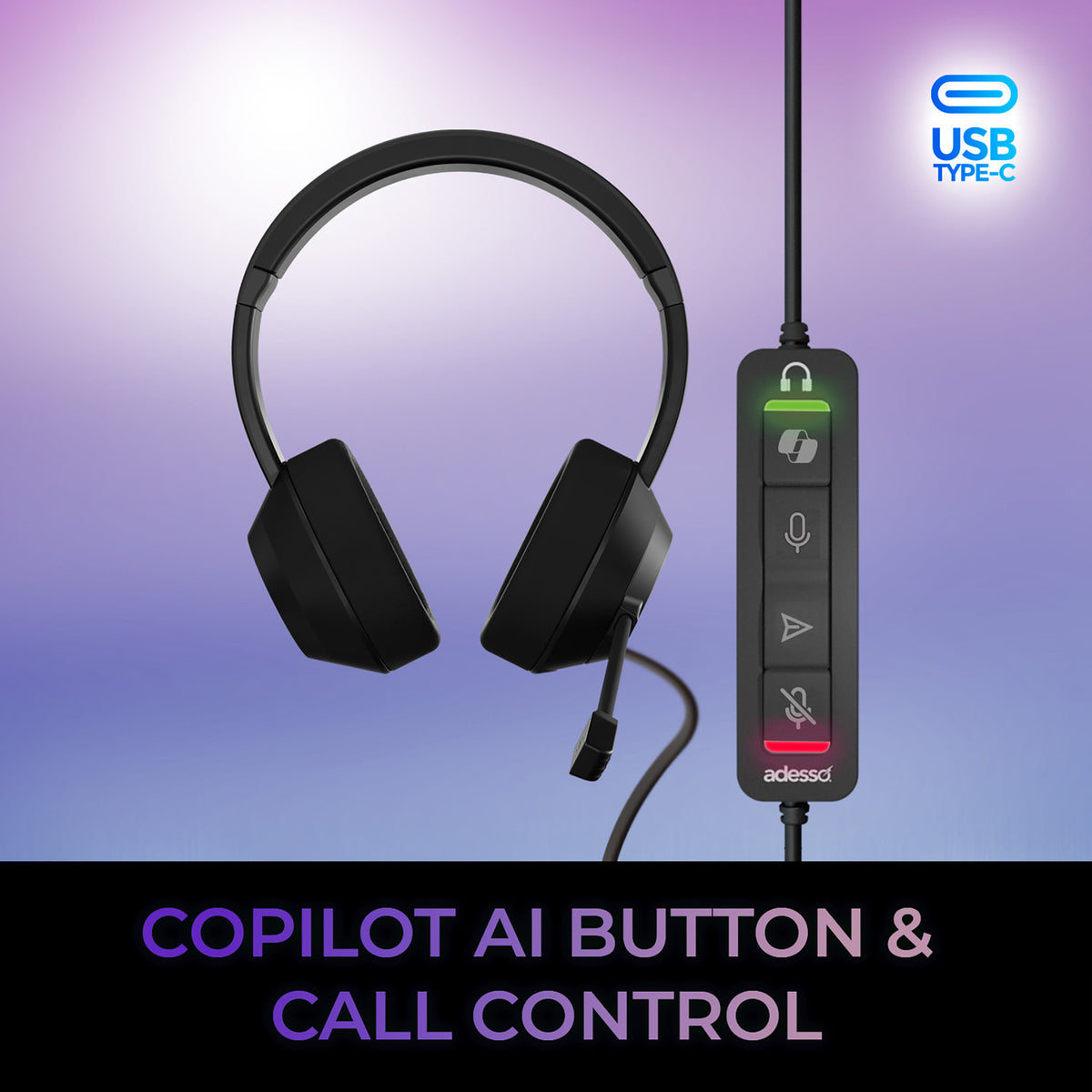 Adesso Xtream P7 Ai Copilot Headset with Microphone - 7
