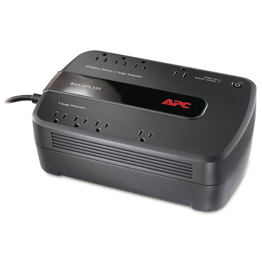 Apc 8-AC Outlet and Data Line 550-VA/330-Watt PC/Gaming/Networking