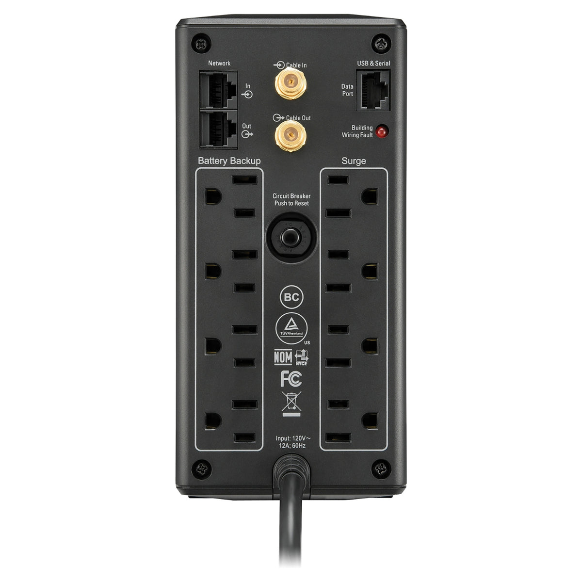 Apc 8-AC Outlet 1,000-VA/600-Watt Line-Interactive Back-UPS Pro Compact - 6