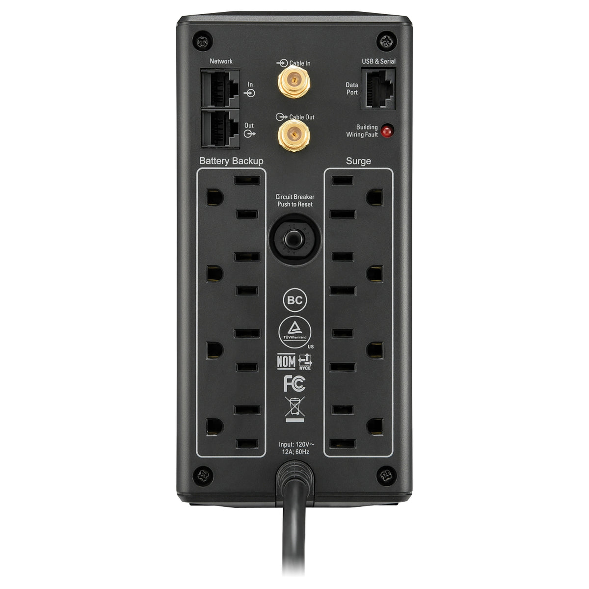Apc 8-AC Outlet 850-VA/510-Watt Line-Interactive Back-UPS Pro Compact - 6