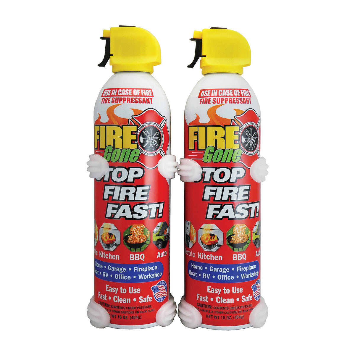 Fire Gone Fire Suppressant, 2 Pack with Bracket