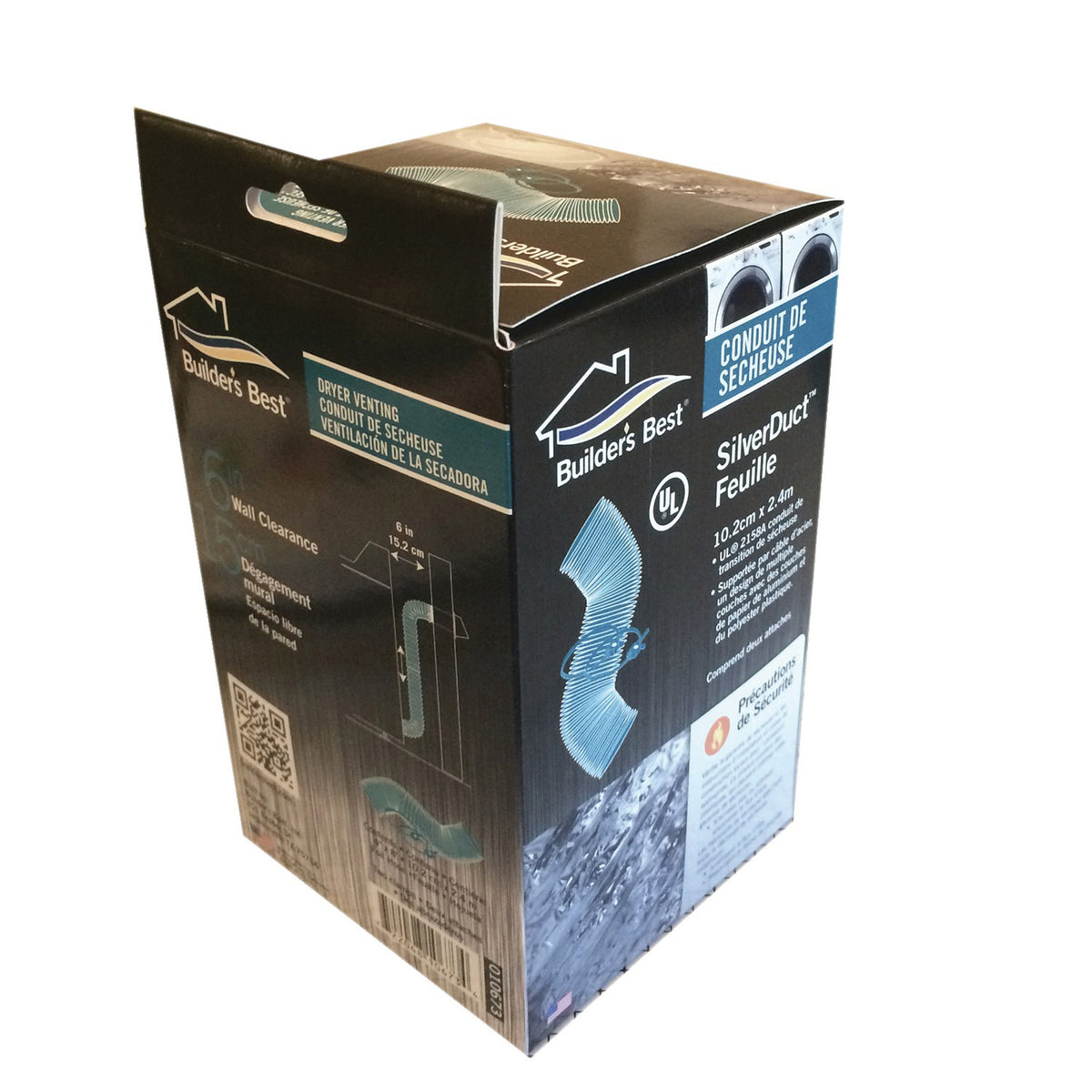 Builder's Best 4" X 8ft SilverDuct Dryer Transition Duct Kit - 4