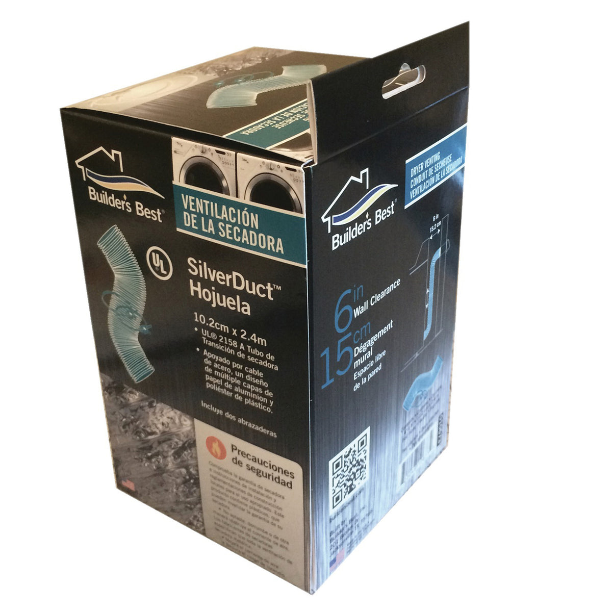 Builder's Best 4" X 8ft SilverDuct Dryer Transition Duct Kit - 5