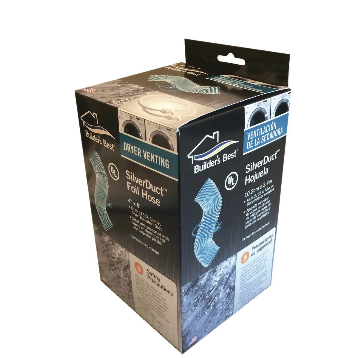 Builder's Best 4" X 8ft SilverDuct Dryer Transition Duct Kit - 6