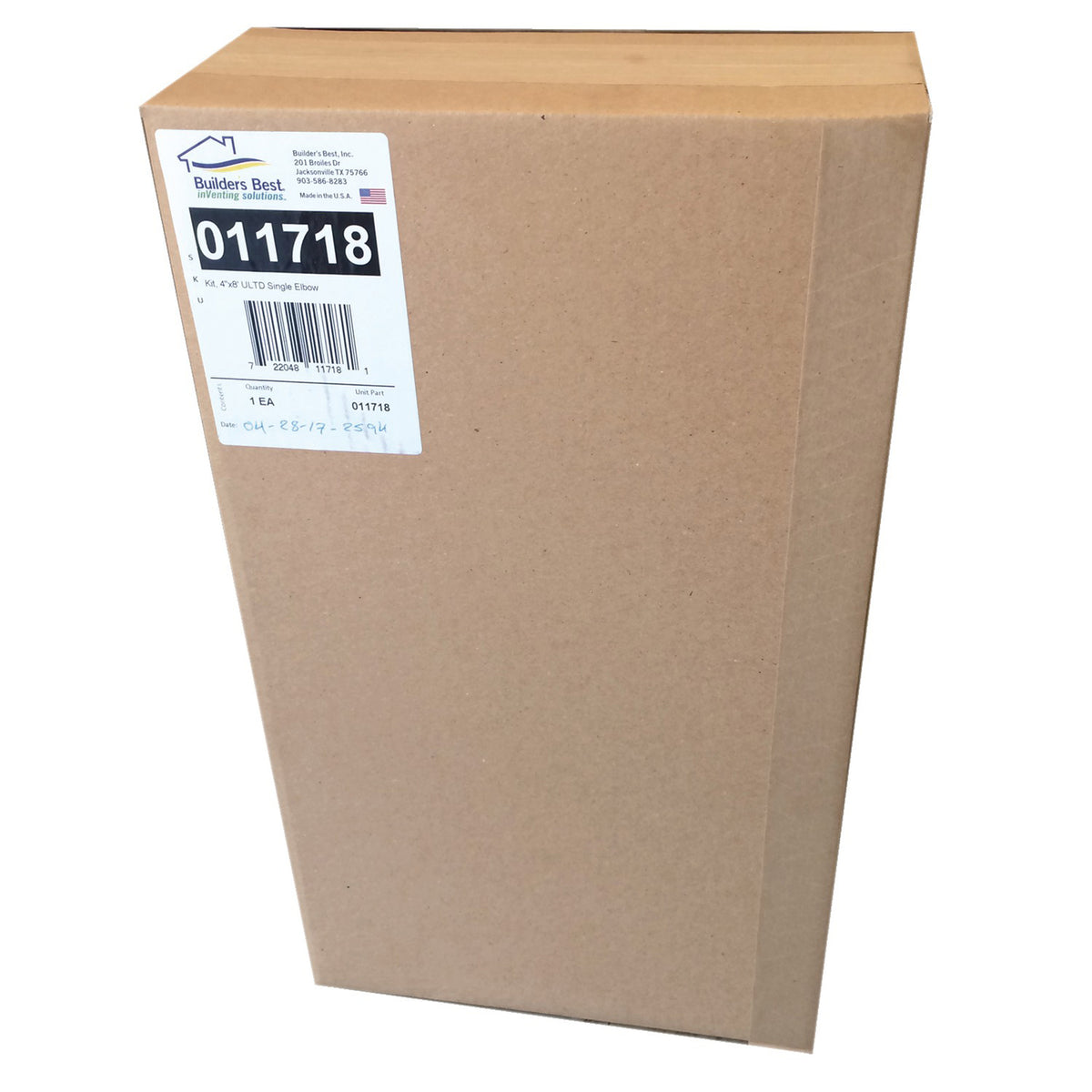 Builder's Best 4" X 8ft Ul Transition-Duct Single-Elbow Kit - 8