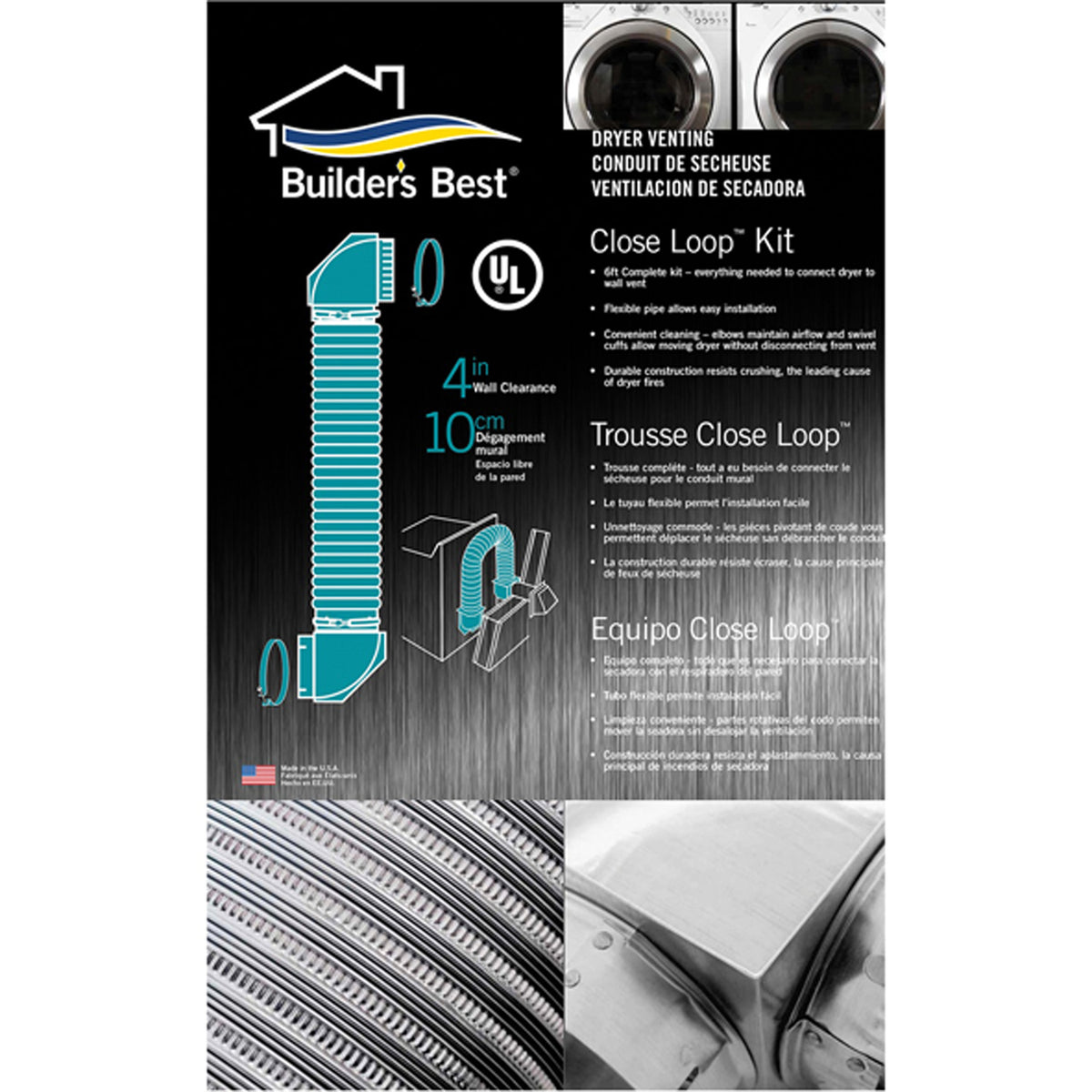 Builder's Best Saf-T-Duct Ul Transition Duct Close Loop Kit - 5
