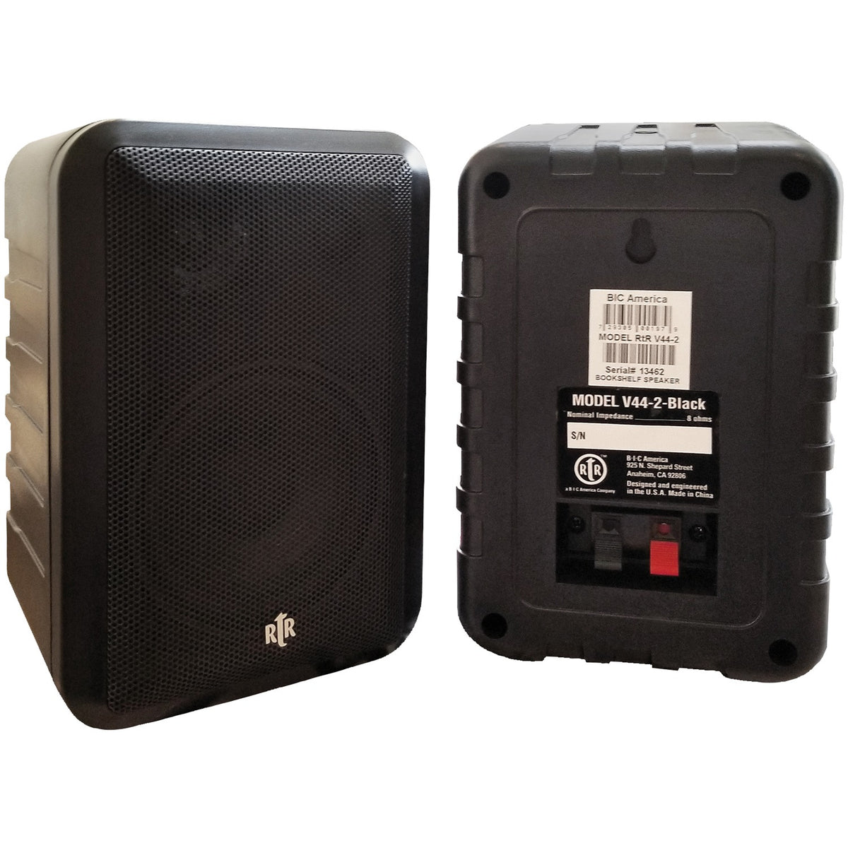 Bic America RtR Series 4-In. Indoor/Outdoor Weather-Resistant Speakers — Black - 2