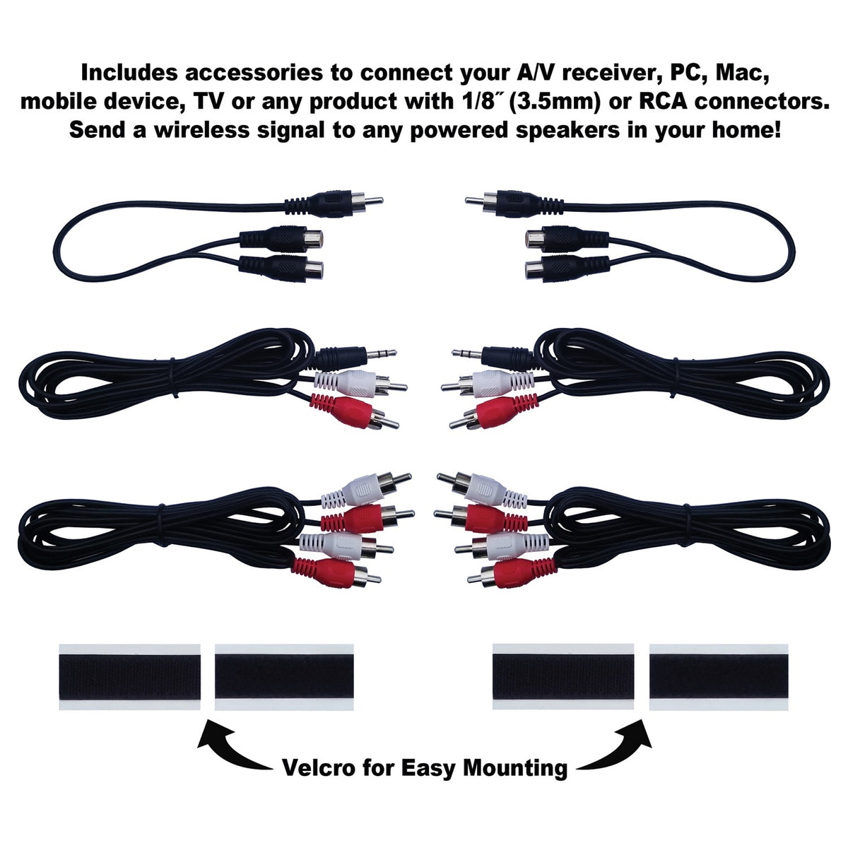 Bic America 4-Channel Wireless Audio Transmitter/Receiver Kit for Powered - 4