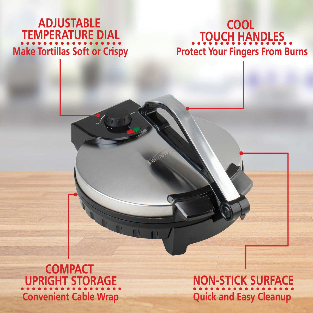 Brentwood Nonstick Electric Tortilla Maker (10 In.) - 3