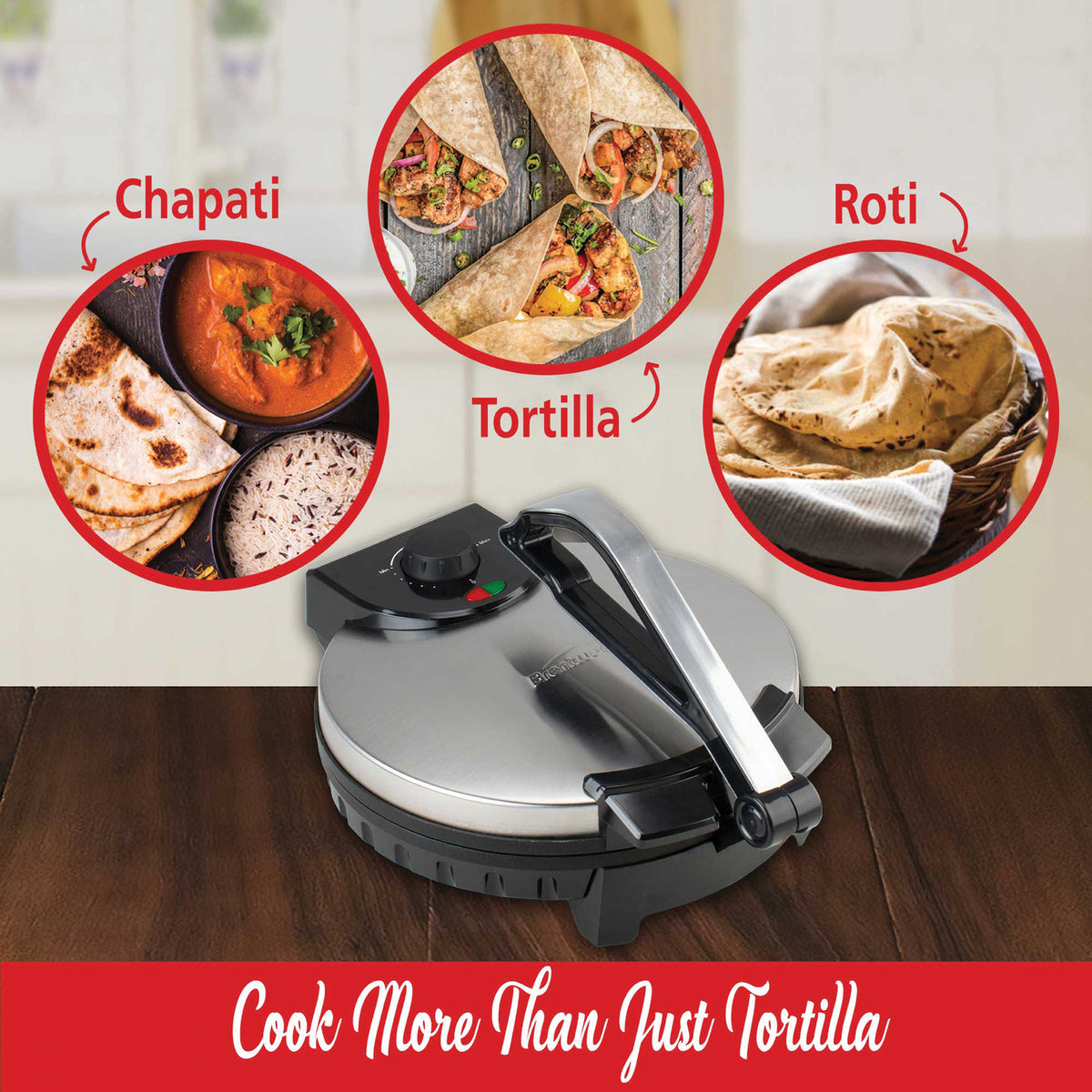 Brentwood 1,200-Watt 12-In. Nonstick Electric Tortilla Maker - 2