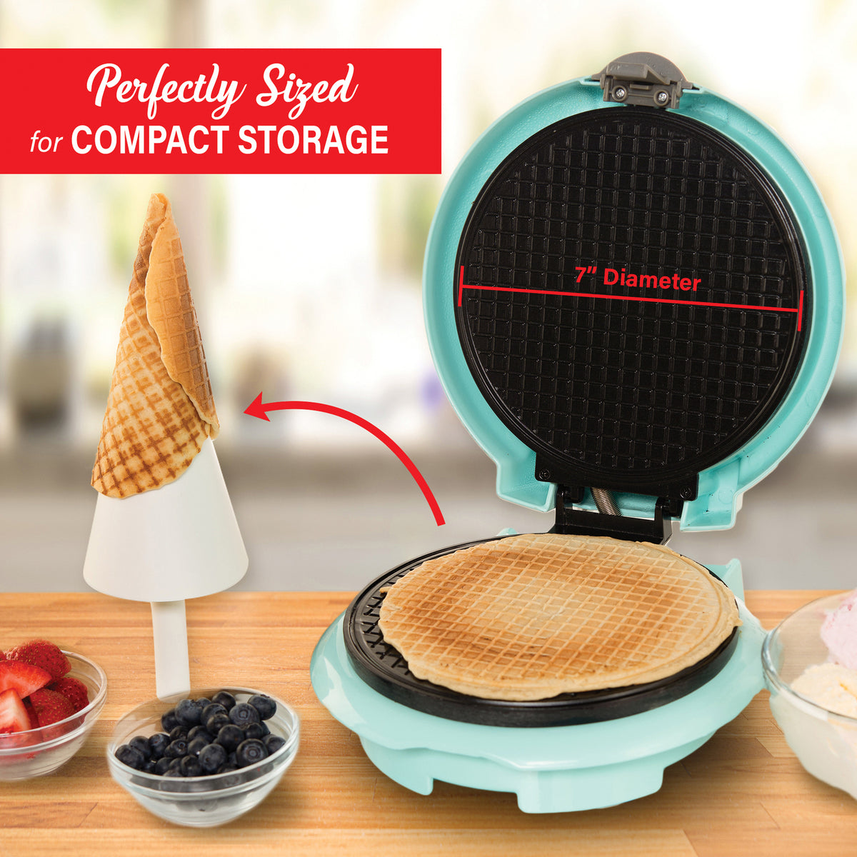Brentwood Just for Fun Waffle Cone Maker — Blue - 8