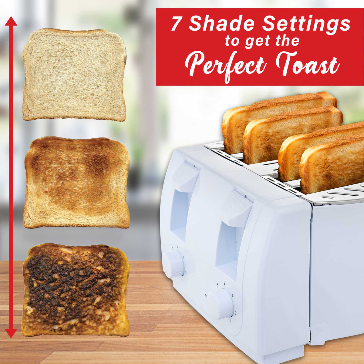 Brentwood Cool Touch 4-Slice Toaster (White) - 5