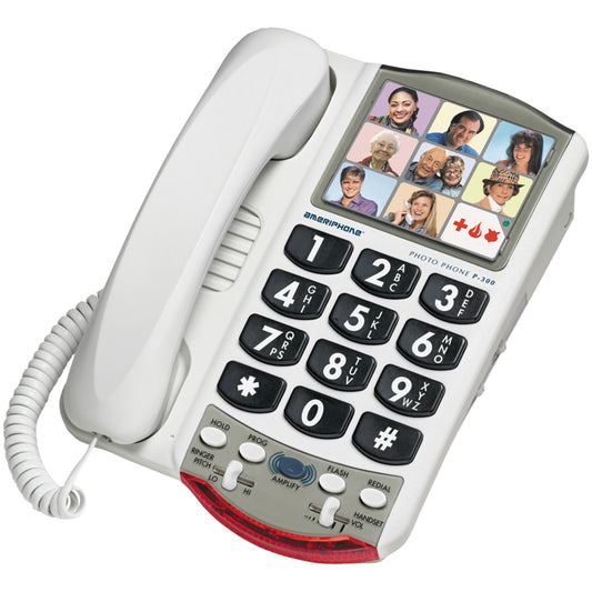 Clarity Amplified Corded Photo Phone, White