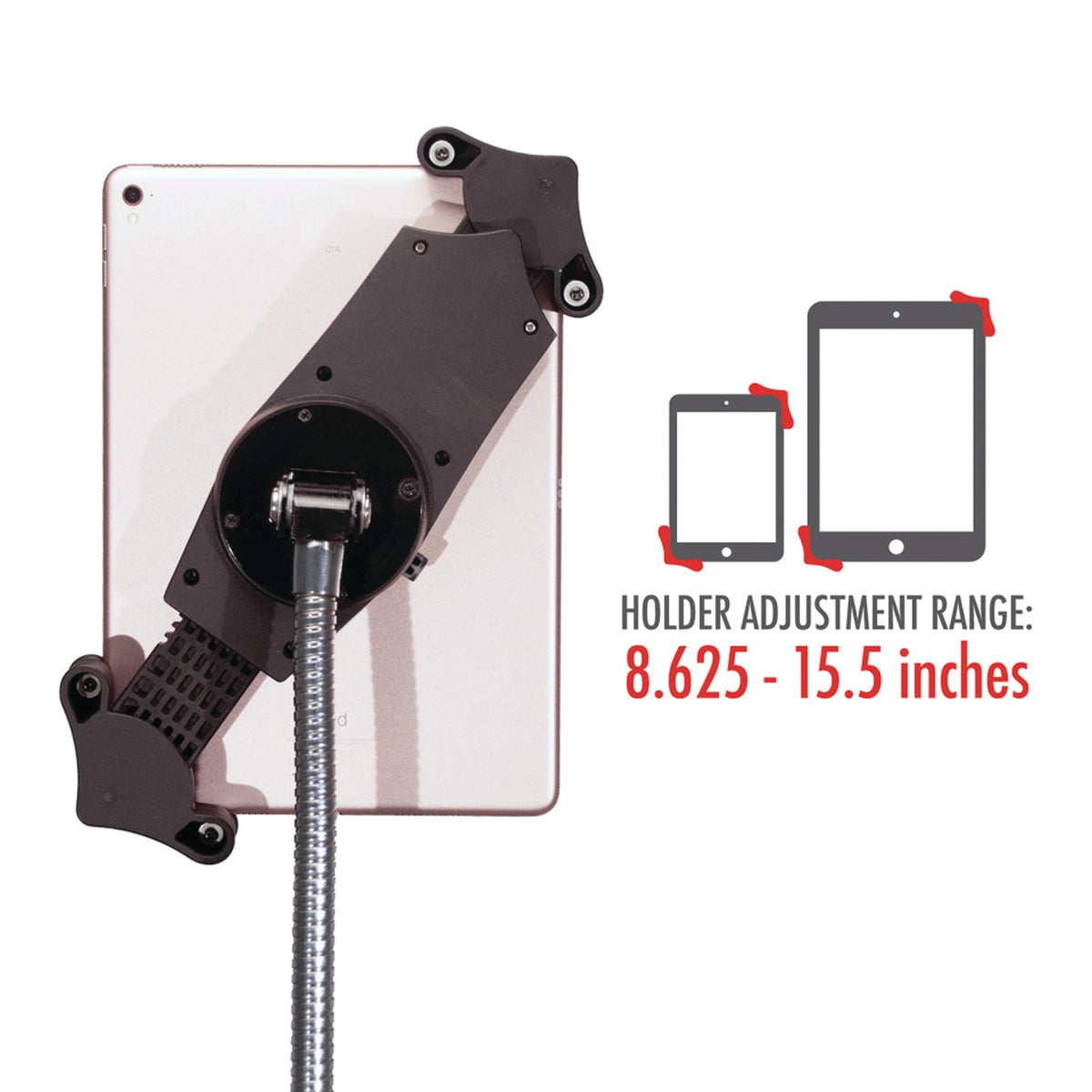 Cta Digital Compact Gooseneck Floor Stand for iPad/Tablet - 19