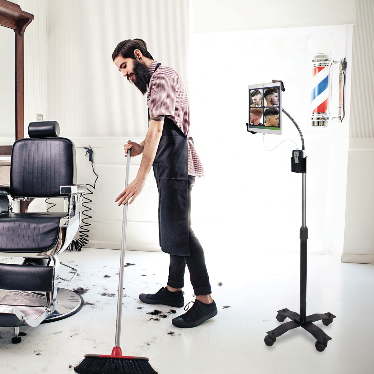 Cta Digital Compact Gooseneck Floor Stand for iPad/Tablet - 20