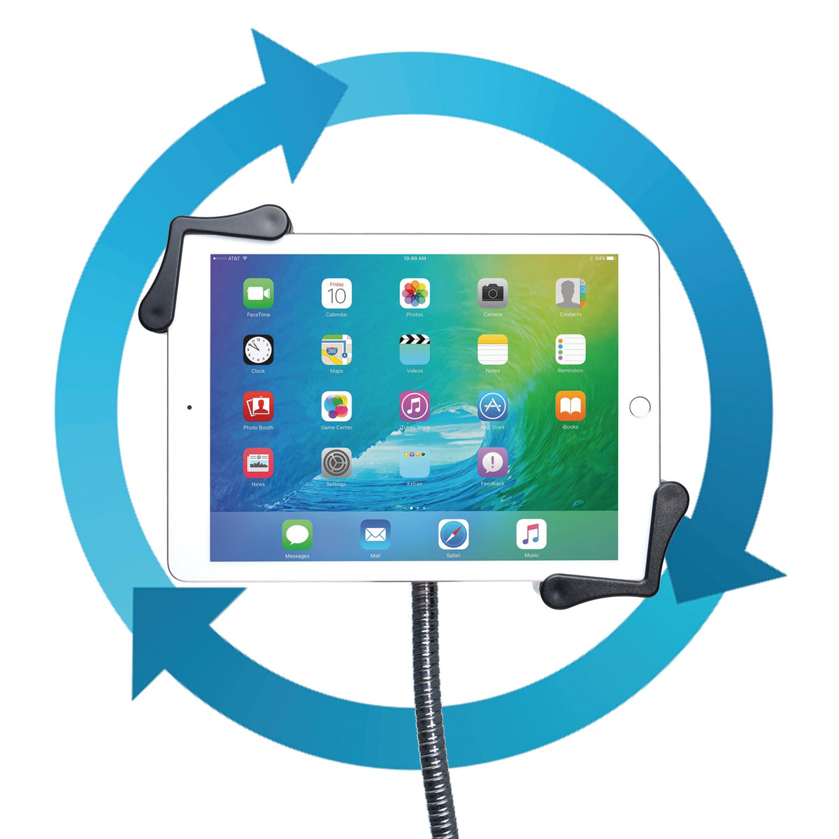 Cta Digital Compact Gooseneck Floor Stand for iPad/Tablet - 6