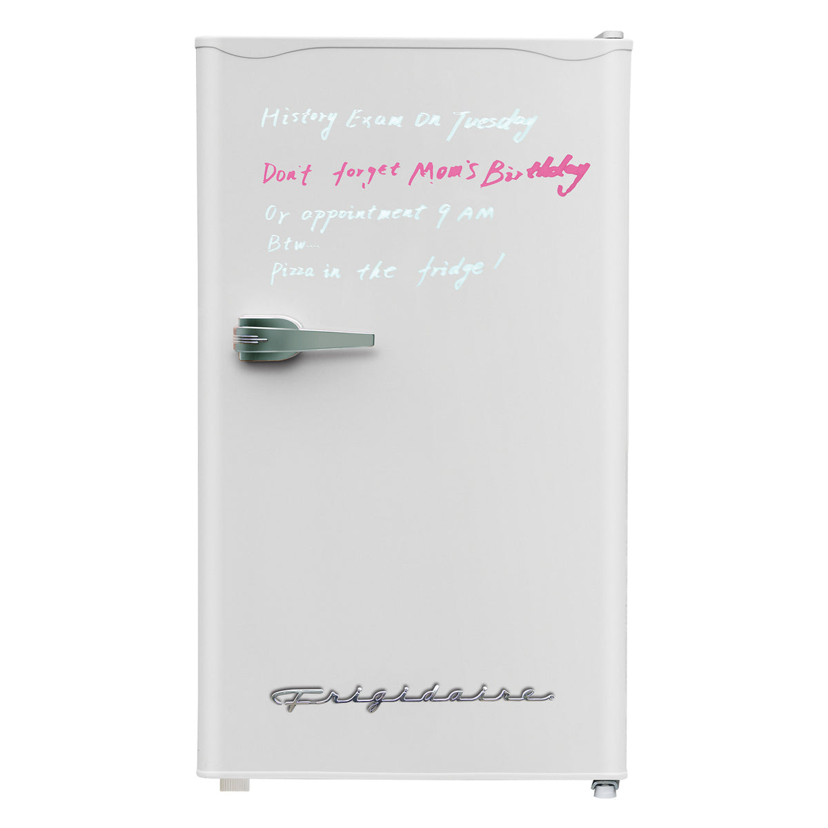 Frigidaire 3.2-Cu.-Ft. 65-Watt Eraser-Board Door Retro Compact Fridge — White