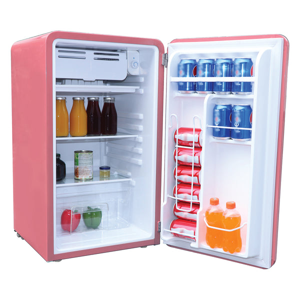 Frigidaire Mininevera compacta retro de 3.2 pies cúbicos y 60 watts (rosa)