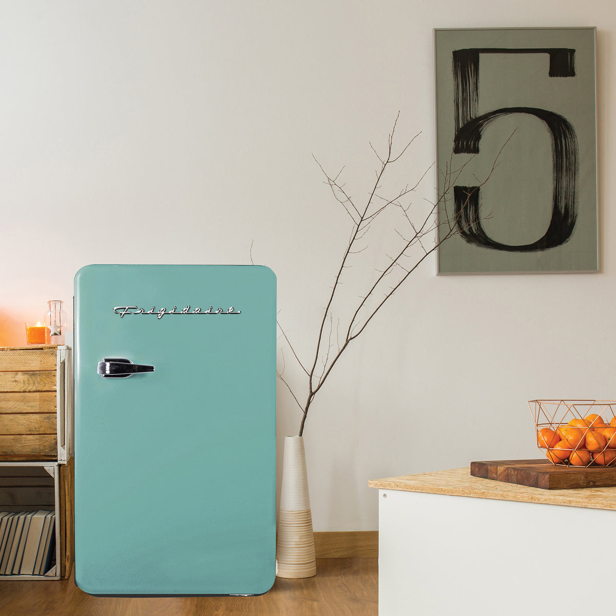 Frigidaire 3.2-Cu.-Ft. 60-Watt Retro Compact Refrigerator (Mint) - 6
