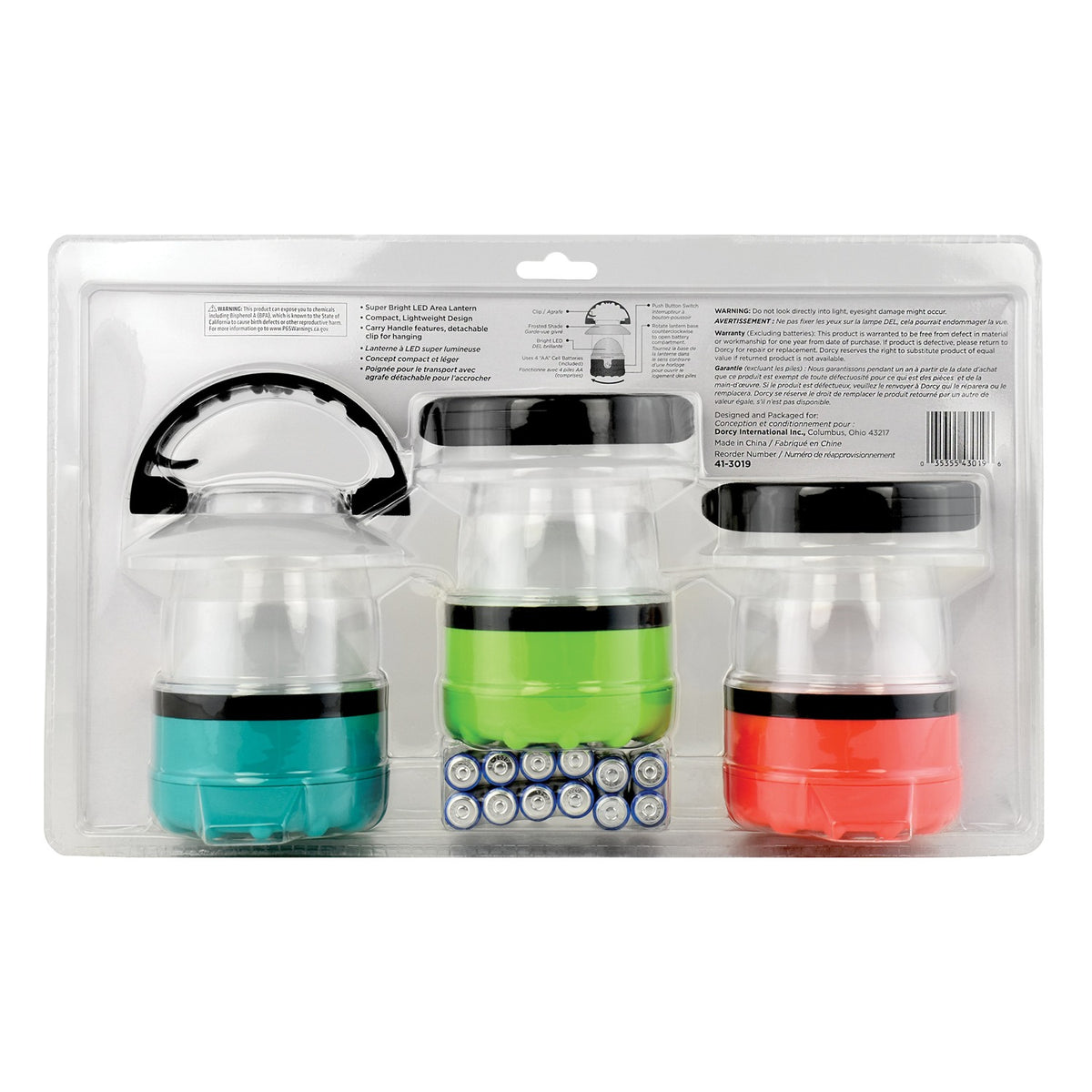 Dorcy LED Mini Lanterns with Batteries, 3 Pack - 5